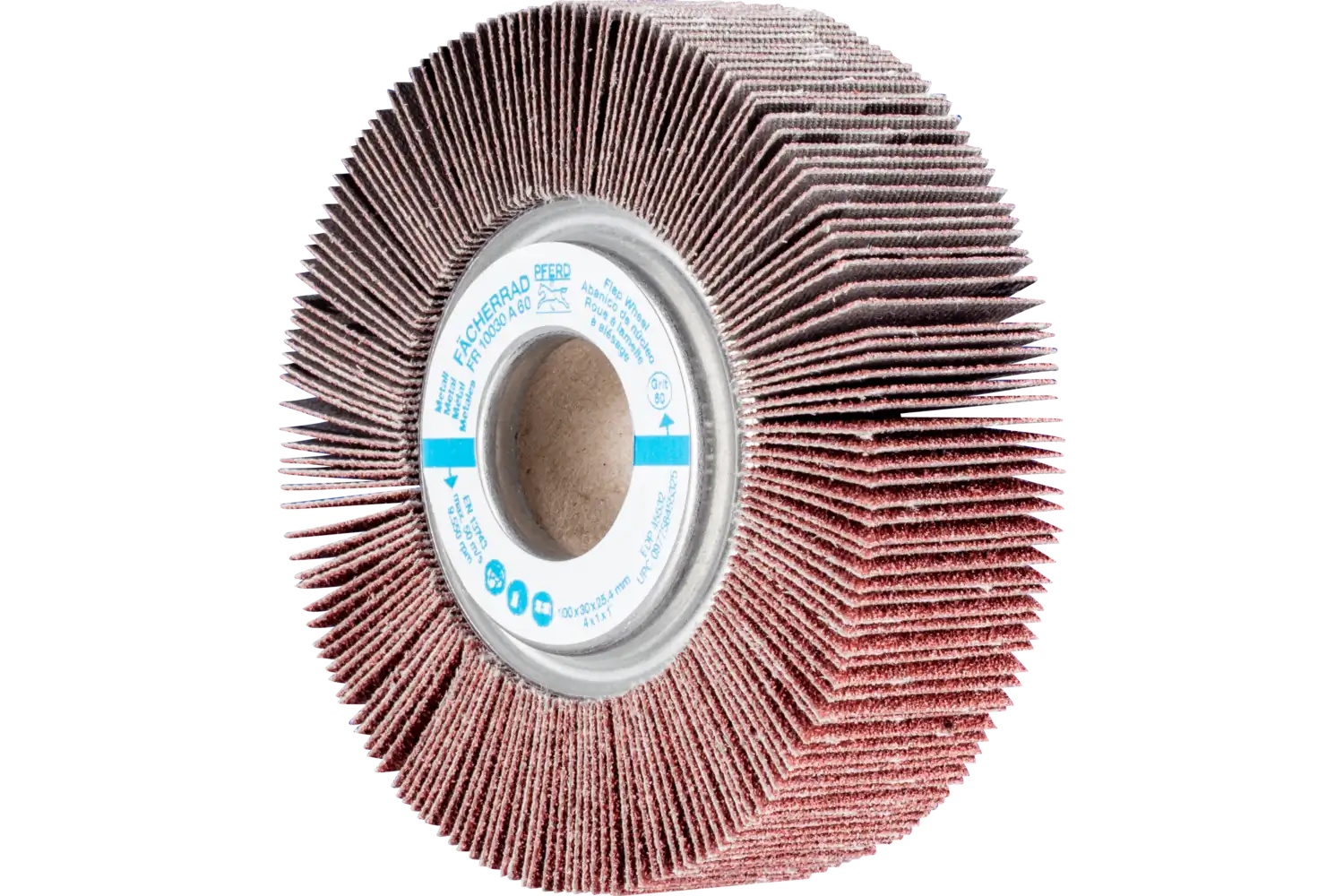 Picture of Pferd Unmounted Flap Wheel, 4" X 1, 1" Arbor, 60 Grit, Aluminum Oxide